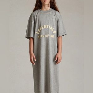 Kids Fear of God Essentials Seal 3/4 Sleeve T-Shirt Dress